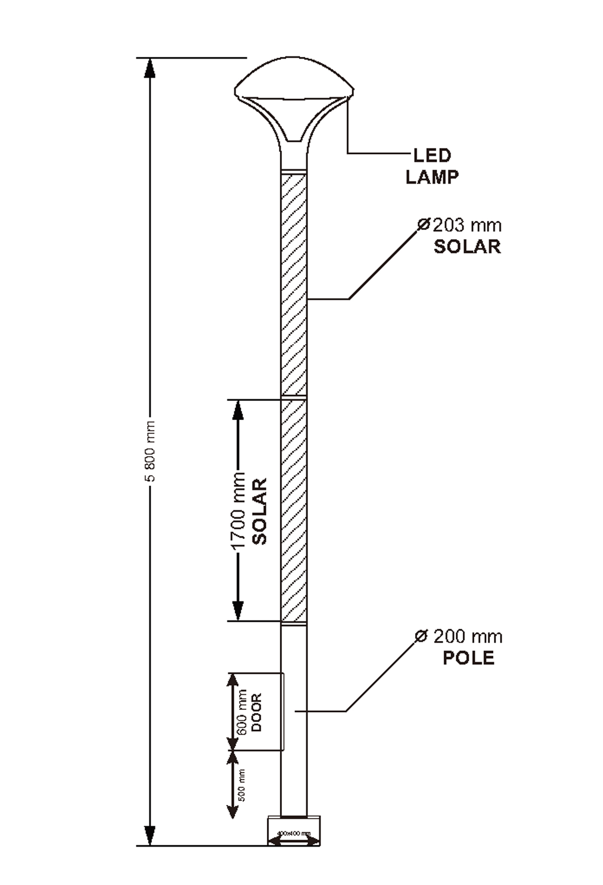 solarni pametni stup CAD