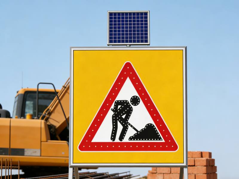 Construction site warning signs