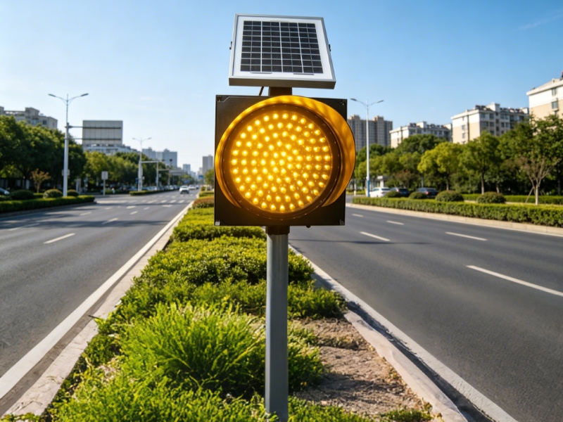 LED solar yellow strobe light