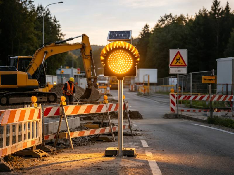 Outdoor solar yellow flash lights