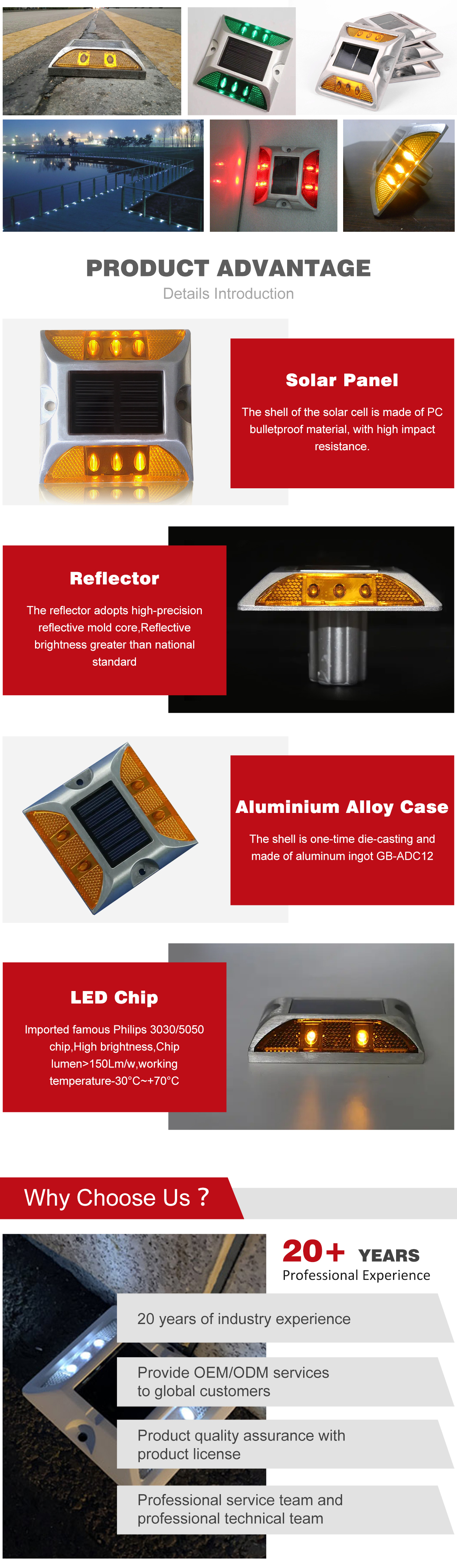 Solar Road Studs Road Barriers