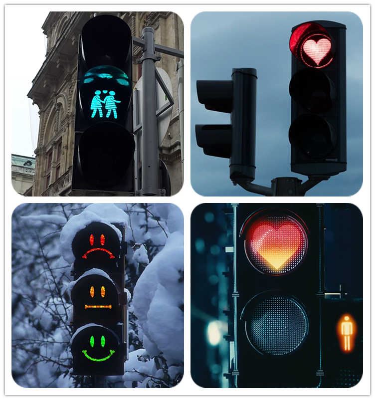 These traffic light figures in vienna fell in love