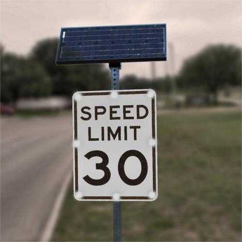 solar speed limit sign